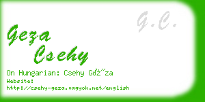 geza csehy business card